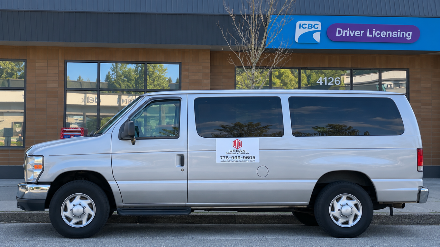 Silver Ford van side profile