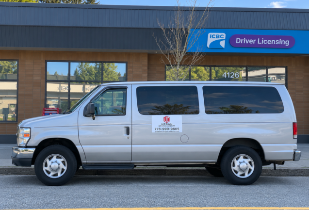 Silver Ford van side profile